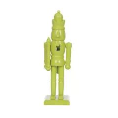 Transpac 7 Inch Wood Lime Green Nutcracker Decorative Object for Christmas Tabletop Decor and Unique Holiday Gifts