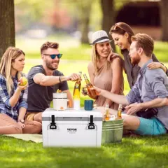 VEVOR Insulated Portable Cooler, 52 qt, Holds 50 Cans, Ice Retention Hard Cooler with Heavy Duty Handle, Ice Chest Lunch Box for Camping, Beach