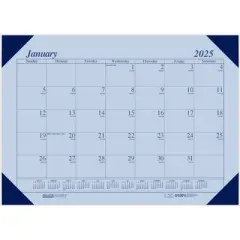 House of Doolittle&reg; Academic Ecotones Calendar Desk Pad, Orchid Paper/Cordovan Holder, Pack of 2