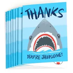 Big Dot of Happiness Shark Zone - Jawsome Party or Birthday Party Thank You Cards (8 count)
