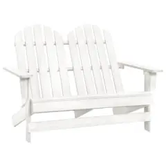 vidaXL 2-Seater Patio Adirondack Chair Outdoor Furniture Seat Solid Wood Fir - White