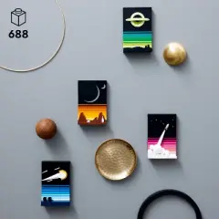 LEGO Ideas Tales of the Space Age Building Set, 4 Connectible 3D Postcard Models 21340