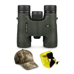 Vortex Diamondback HD 8x28 Binocular w/Floating Strap & Vortex Hat Bundle