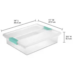 Sterilite Large Clear Plastic Stackable Storage Container Bin Box Tote with Clear Latching Lid Organizing Solution for Home & Classroom