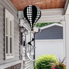 Black and White Check Deluxe Hot Air Everyday Balloon Windsock Wind Twister 54" x 12" Briarwood Lane