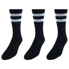 CTM Men's Crew Striped Socks (3 Pairs)