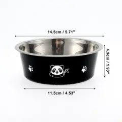 Unique Bargains Non-Skid Medium Dog Bowl Panda Pattern 1 Pc