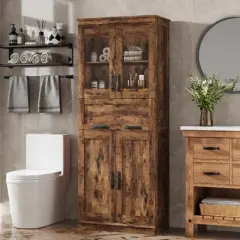 Pantry Cabinet with Drawer, Kitchen Storage Buffet Cabinet with 4 Shelves, 66.9" Freestanding Storage Buffet for Kitchen, Dining Room, Living Room