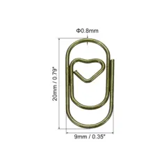 Unique Bargains Heart-Shaped Cute Decorative Fun Clips Bookmarks Paper Clip 100 Pcs