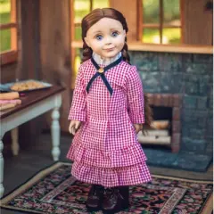 The Queen's Treasures 18 Inch Doll Clothes Laura Ingalls Red Check Dress