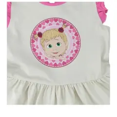 Masha and The Bear Short Sleeve Masha Badges Dress - Toddler