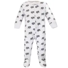 Touched by Nature Baby Boy Organic Cotton Zipper Sleep and Play 3pk, Happy Camper