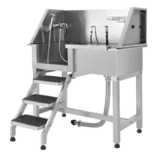 Pet Dog Bathing Station w/Stairs,Professional Dog Grooming Tub, Stainless Steel Dog Bathtub for Large, Medium&Small Pet
