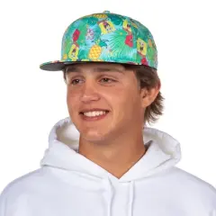 Nickelodeon SpongeBob SquarePants Hat Adult Pineapple Tropical Snapback Adjustable Cap OSFM Multicolored