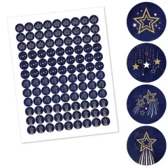 Big Dot of Happiness Starry Skies - Gold Celestial Party Round Candy Sticker Favors - Labels Fits Chocolate Candy (1 sheet of 108)
