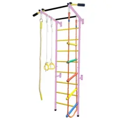 Funphix 5 In 1 Swedish Ladder Wall Gym Set - Small - Pink