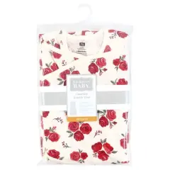 Hudson Baby Infant Girl Convertible Swaddle Sleep Sack, Red Rose