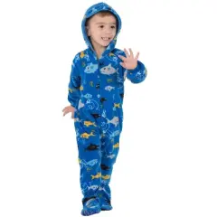 Footed Pajamas - Shark Frenzy Infant Hoodie Fleece Onesie
