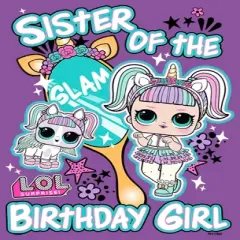 Girl's L.O.L Surprise Sister of the Birthday Girl Unicorn T-Shirt