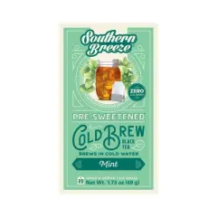 Southern Breeze Cold Brew Sweet Tea Mint Iced Tea with 20 Individually Wrapped Tea Bags, Pack of 4