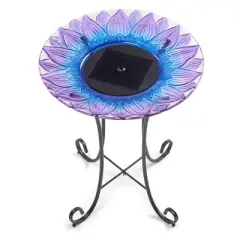 Smart Solar 25.2" Bell Flower Solar Bird Bath