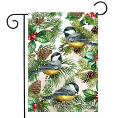Briarwood Lane Winter Garden Flag 18x12.5 For Outdoor Winter Chickadees Garden Flag Flag For Winter Garden Flag Flags For Outside