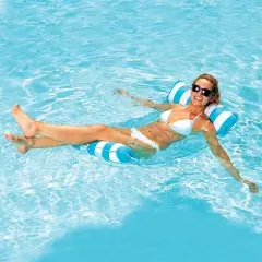 Aqua Monterey Hammock 4 in 1 Multi Purpose (Saddle, Lounge Chair, Hammock, Drifter) Inflatable Pool Float, Blue