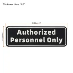 Unique Bargains Acrylic Self-Adhesive Decor Home Business Authorized Personnel Only Sign