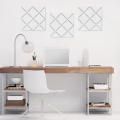 Sweet Jojo Designs Photo Memo Board (13"x13") - White & Gray Hotel