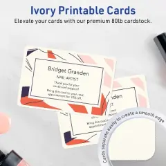 Avery Printable Cards with Rounded Corners, 3" x 5", Matte Ivory, 30ct