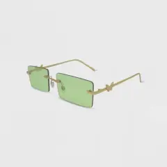 Women's Rimless Metal Rectangle Butterfly Sunglasses - Wild Fable&trade; Lime Green