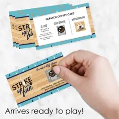 Big Dot of Happiness Strike Up the Fun - Bowling - Birthday Party or Baby Shower Party Game Scratch Off Cards - 22 Count