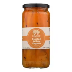 Divina Roasted Yellow Peppers - Case of 6/16.2 oz