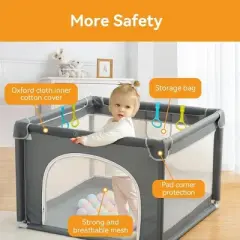 GOTGELIF 36"x36" 4-Panel Baby Playpen Spacious & Secure Portable Playard