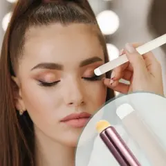 Unique Bargains Makeup Brushes and Sets White Purple 2 Pcs