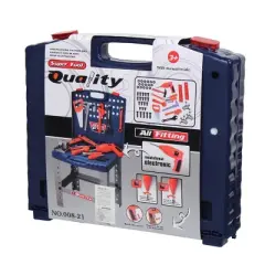 Insten 16" Multifunctional Workbench Tool Box Playset, Pretend Construction & Building Toys for Kids