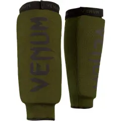 Venum Kontact Protective MMA Shin Guards Without Foot - Khaki/Black