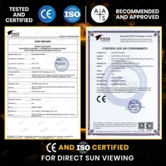 Solar Eclipse Glasses Approved 2024 (2 Pack) CE and ISO Certified Solar Eclipse Observation Glasses Safe Shades