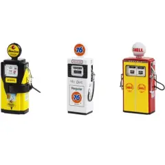 "Vintage Gas Pump" Set of 3 Pumps Series 12 1/18 Diecast Models by Greenlight