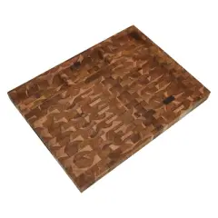 EcoDecors FSC Teak 20x15 End Grain Cutting Board with Charcuterie Tray