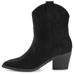 Journee Collection Womens Becker Pointed Toe Stacked Western Booties