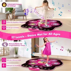 Terramus Dance Mat for Kids - Light Up Dance Pad 27 Levels Dance Challenge Game Mat for Boys & Girls Toys Aged 3-8