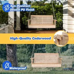 Karl Home | 4ft 2-Personn Nature Outdoor Fir Wood Hanging Porch Swing