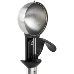 GoodCook Ready Trigger Ice Cream Scoop: Stainless Steel, Dishwasher-Safe, 9.44" Length, Black Handle