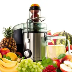 MegaChef Wide Mouth Juice Extractor - Silver: 800W Juicer Machine, 2 Speeds, Easy Clean, 32oz Capacity