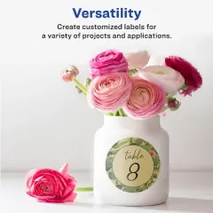 Avery Matte White Round Labels, 3.5" diameter