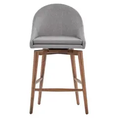 Set of 2 24" Conrad Walnut Danish Modern Swivel Counter Chair - Inspire Q