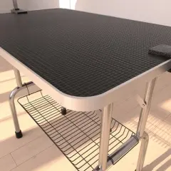 Gulches 42-Inch Foldable Pet Grooming Table for Pet Large Dogs and Cats with Adjustable Arm and Clamp - Black