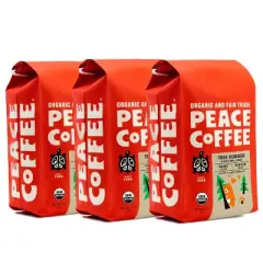 Peace Coffee Tree Hugger Dark Roast Whole Bean Coffee - 36oz/3ct