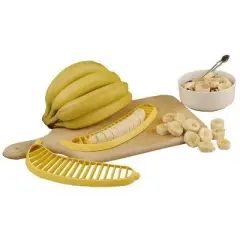 Hutzler Banana Slicer 2 Pack - Easy To Use Plastic Banana Fruit Cutter